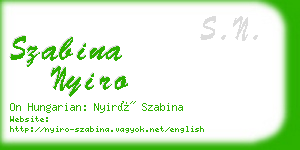 szabina nyiro business card